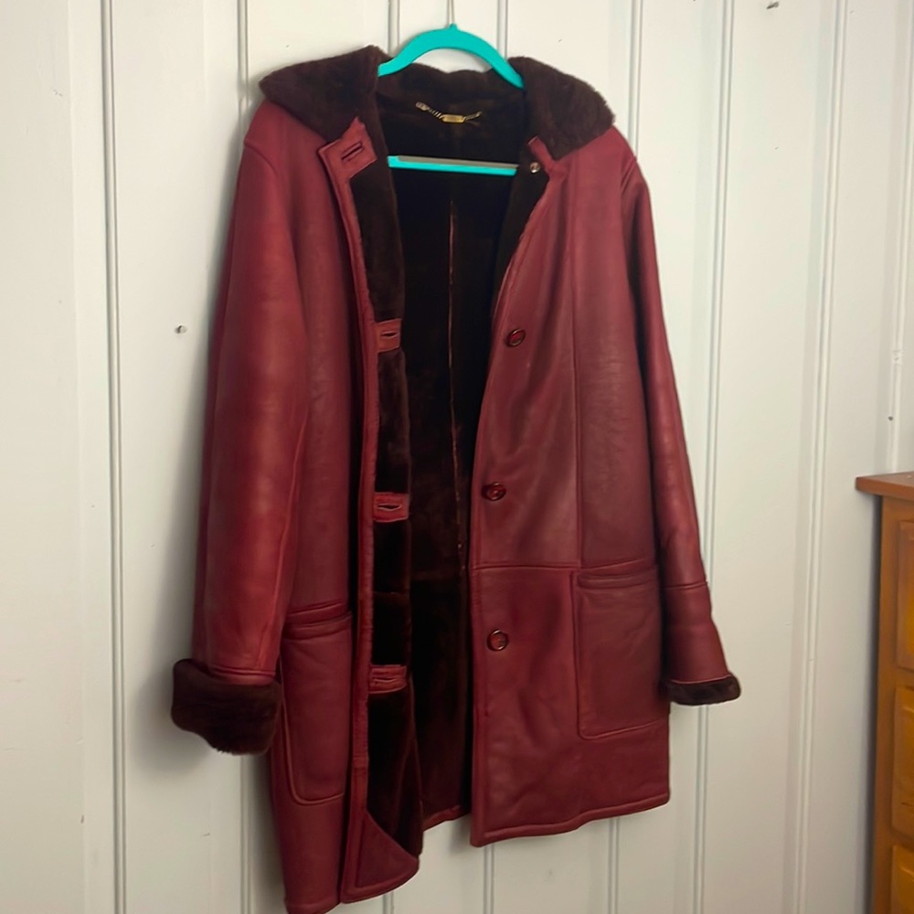 Women’s knee length suede coat